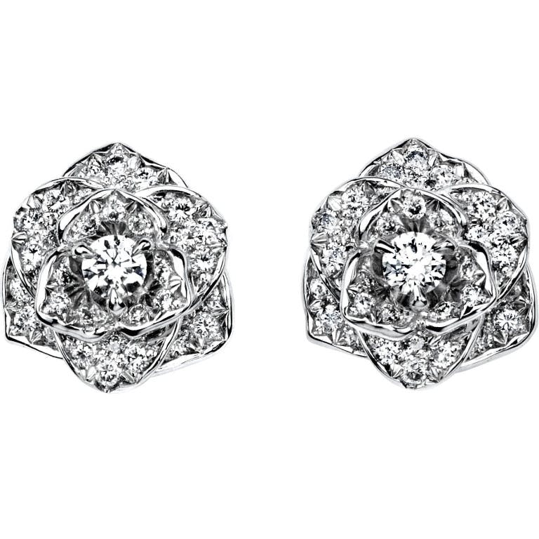 Piaget Rose oorknoppen witgoud met diamant - undefined - #1
