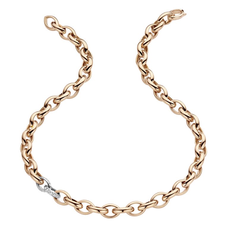 rosé/wit goud schakel collier met diamant SC Highlights Diamonds - #1