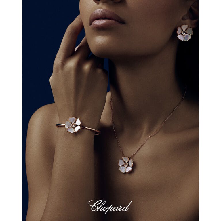 Chopard Happy Diamonds Happy Hearts Flowers collier met hanger roodgoud met diamant - 79A085-5301 - #6