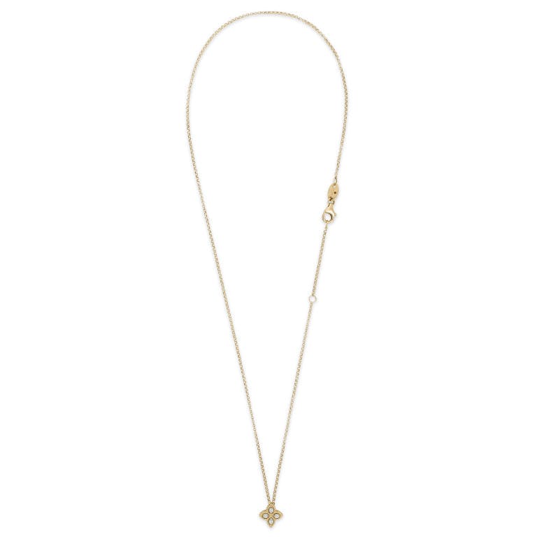 Roberto Coin Princess Flower collier met hanger geel/wit goud met diamant - ADR777CL0679 - #2