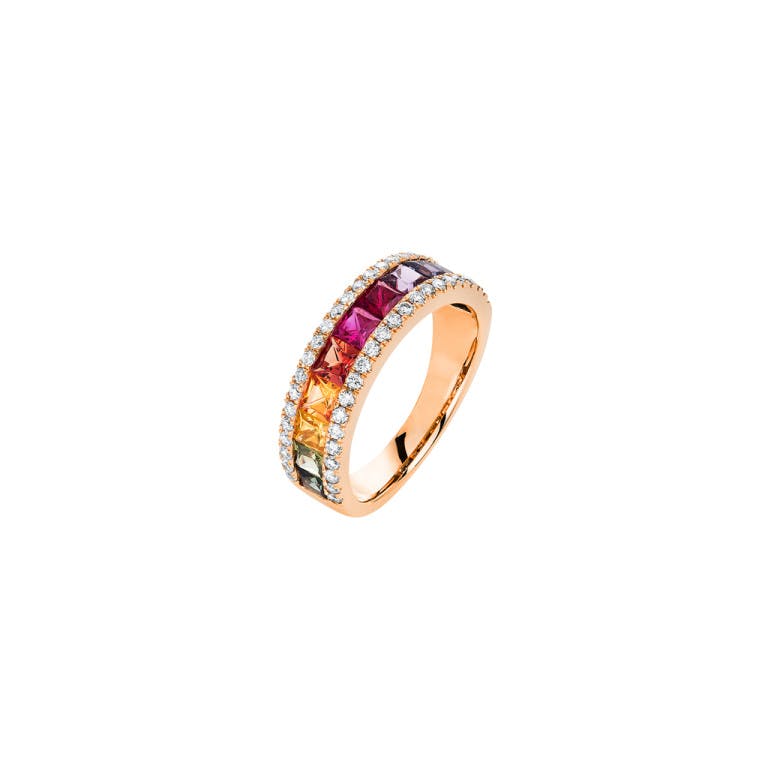 roodgoud rail ring met diamant Schaap en Citroen Colours Rainbow - #1