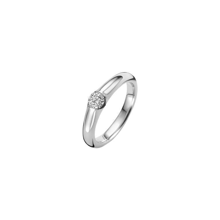 witgoud solitair ring met diamant Schaap en Citroen Diamonds - #1