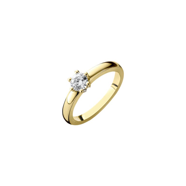 geel/wit goud solitair ring met diamant Schaap en Citroen Diamonds - #1