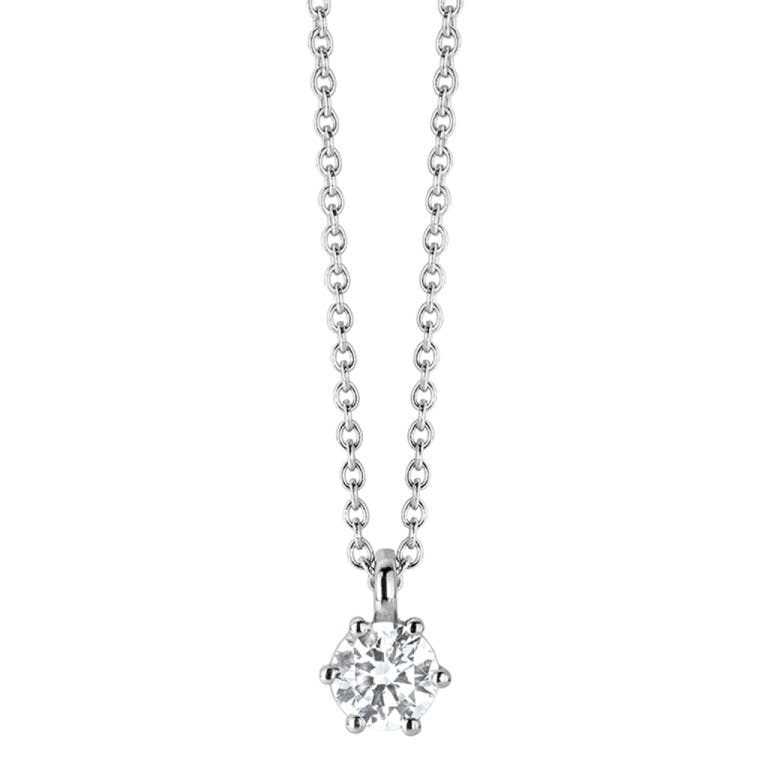 witgoud collier met hanger solitair met diamant Schaap en Citroen Diamonds - #1