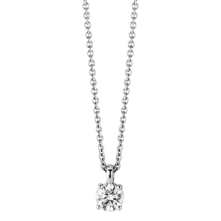 witgoud collier met hanger solitair met diamant Schaap en Citroen Diamonds - #1