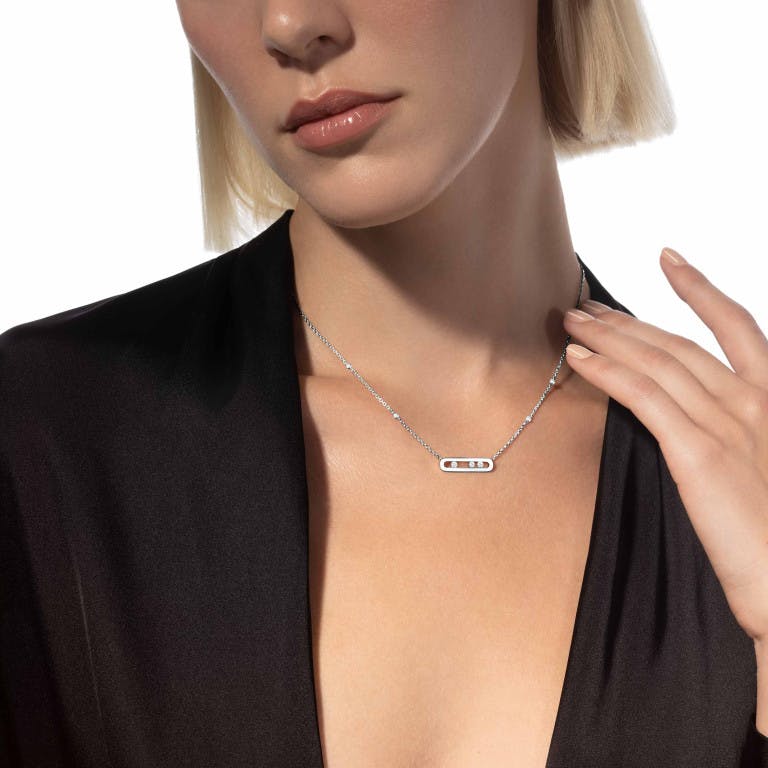 Messika Move collier met hanger witgoud met diamant - undefined - #3