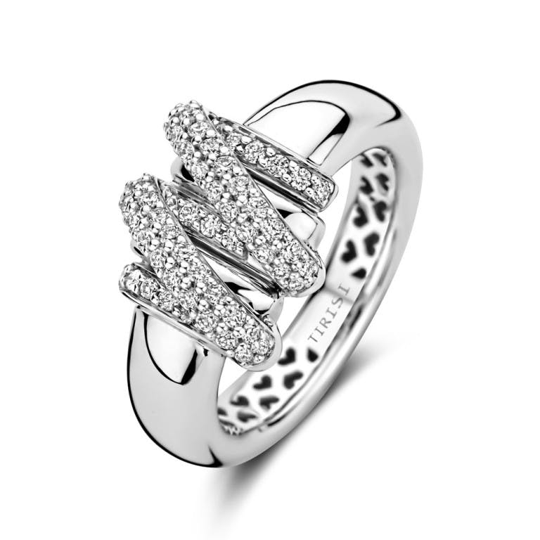 Tirisi Jewelry Amsterdam Due ring witgoud met diamant - TR1232DW - #1