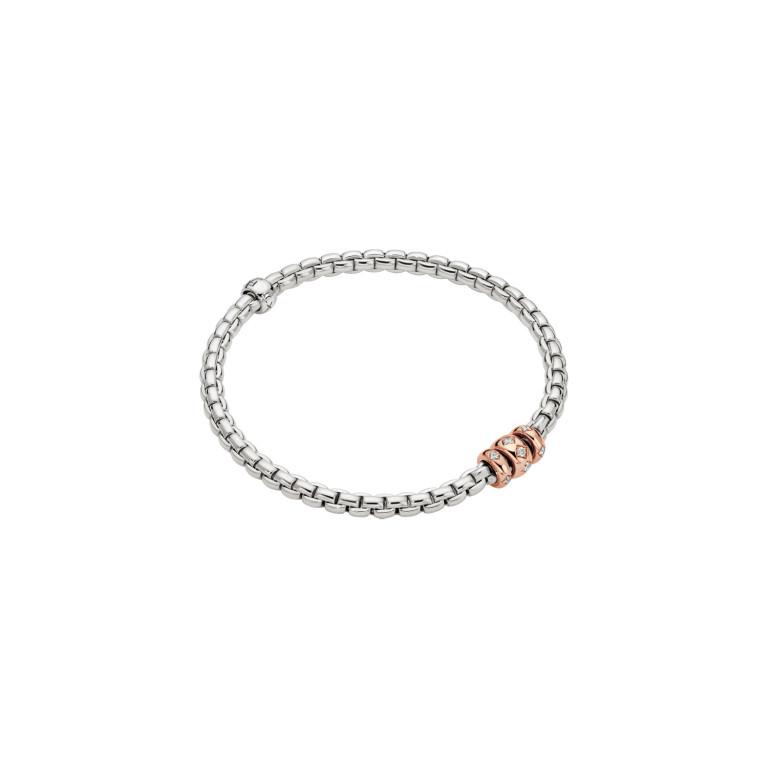 Fope Eka flexibele armband rosé/wit goud met diamant - 73101B3_PB_B_RRR_00L - #1