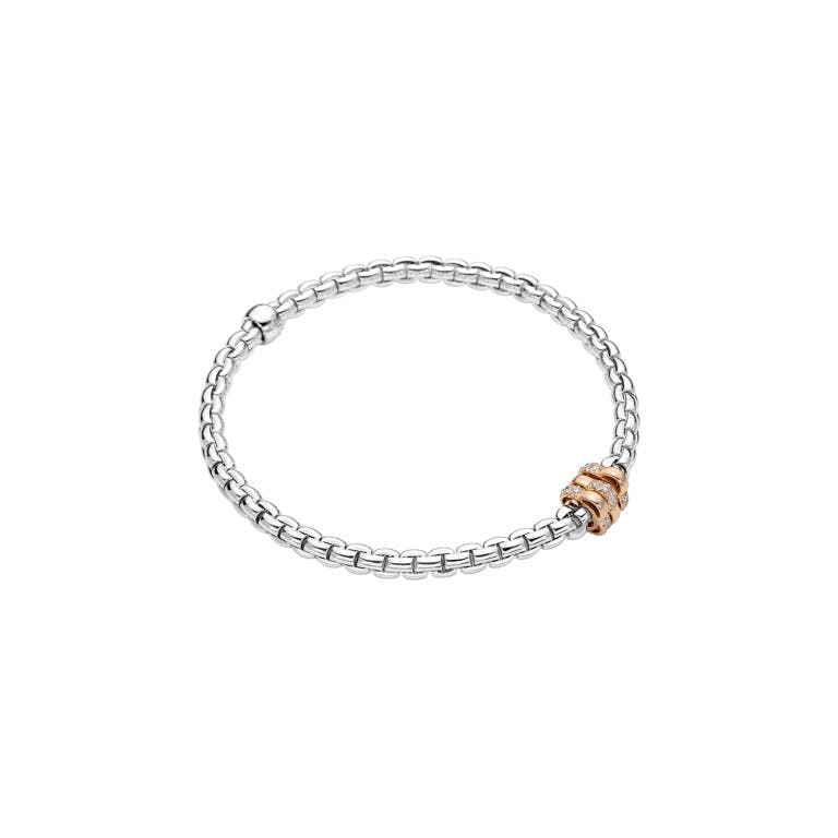 Fope Eka flexibele armband rosé/wit goud met diamant - 73901BX_BB_W_RRR_00L - #1