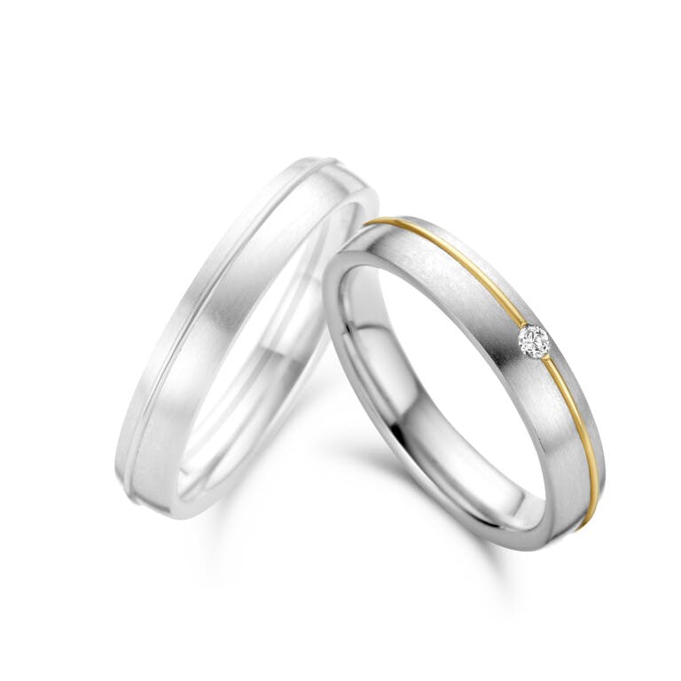 geel/wit goud trouwring damesring Love Collection - undefined - #1